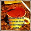 less than 5 minutes to an amazingly moist pumpkin spice brownie mug cake for one