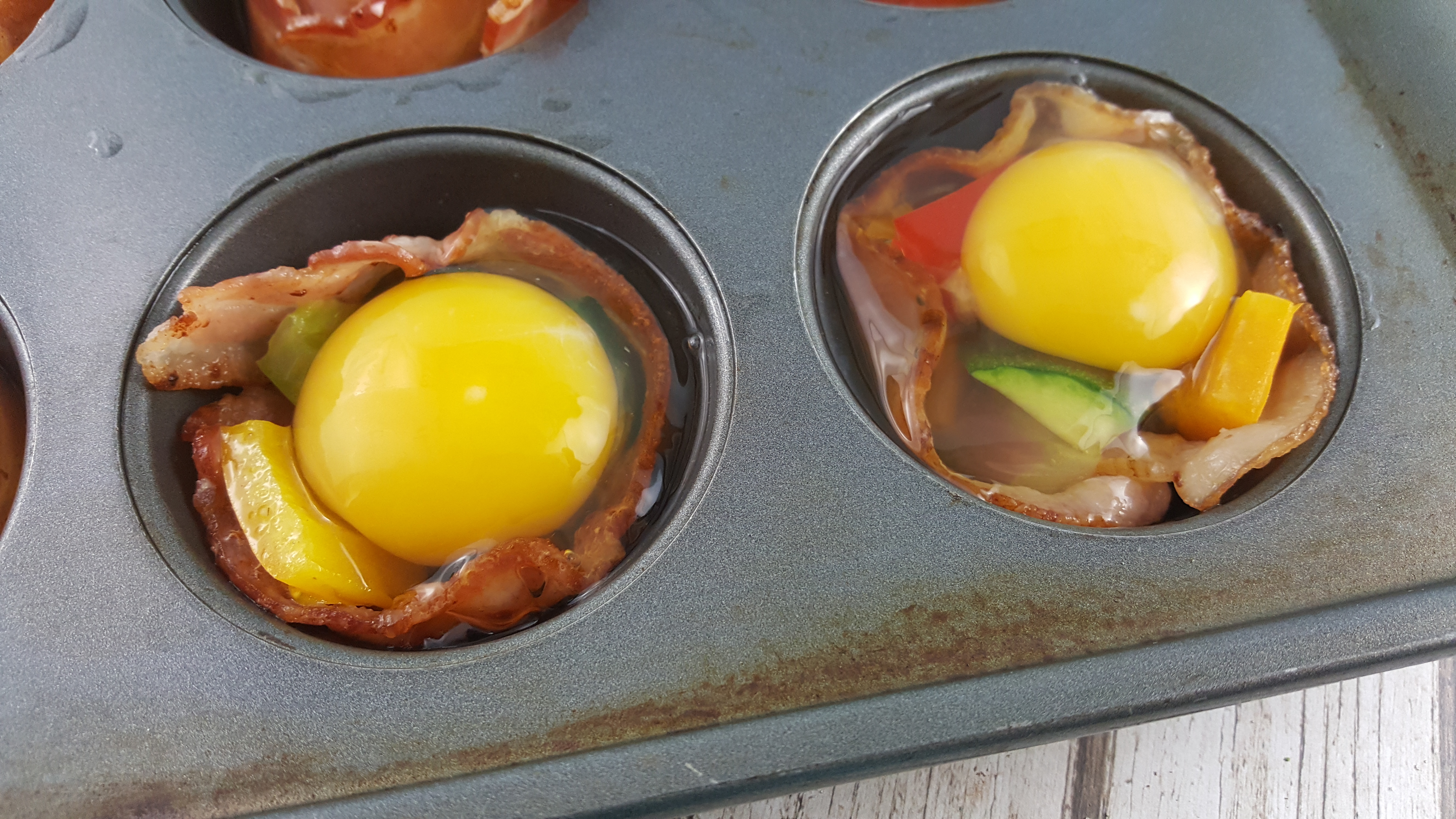 Paleo Bacon and Egg Veggie Cups