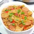 Instant Pot Jambalaya - Sink your teeth into this Instant Pot Jambalaya and you'll be in food heaven. It's packed with Cajun flavors and shrimp, chicken, and sausage. #jambalaya #shrimp #chicken #sausage #rice #easy #dinner #cajun #breagettingfit