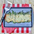 Easy Cheesy Sheet Pan Asparagus is the perfect side to go with all your meals! It's topped with ooey gooey cheese and garlic butter. So delicious! #asparagus #cheesy #easy #garlic #butter #breagettingfithe perfect side to go with all your meals! It's topped with ooey gooey cheese and garlic butter. So delicious! #asparagus #cheesy #easy #garlic #butter #breagettingfit