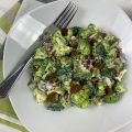 This is the Best Easy Broccoli Raisin Salad Recipe ever! It's so simple to make and you only need 8 ingredients. Perfect for get-togethers and parties. #broccoli #broccolisalad #salad #easy #best #simple #raisins #sunflowers #breagettingfit
