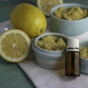 This Easy Lemon Cake Homemade Sugar Scrub makes your skin feel so silky and smooth. Give it as a gift or keep it for yourself! It smells amazing too. #sugarscrub #diy #homemade #scrub #bodyscrub #easy #simple #exfoliating #breagettingfit