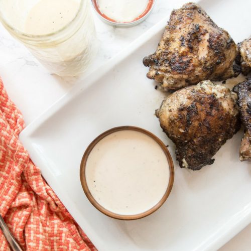 Homemade White BBQ Sauce Recipe + Grilled Chicken Thighs